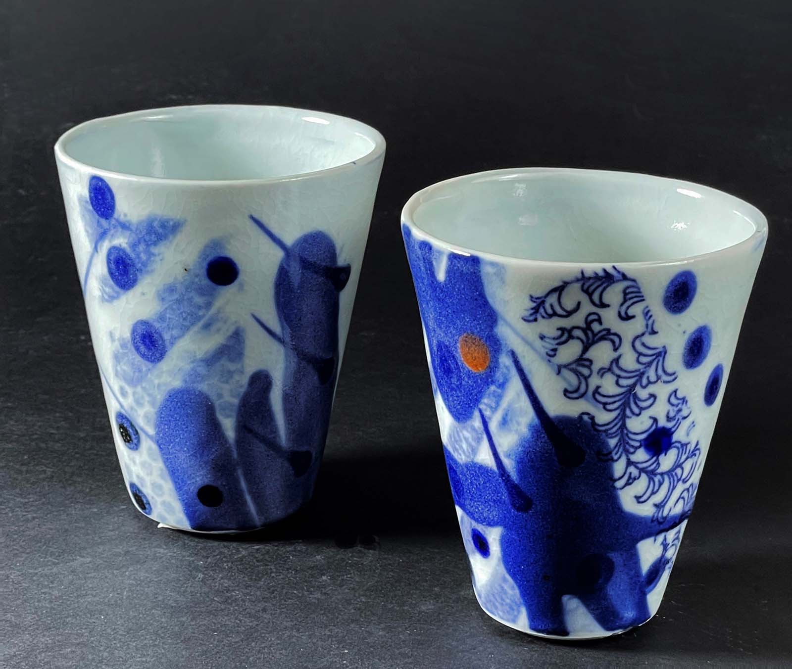 Andrew Matheson, large and small porcelain beakers, fired in reduction to 2336°F (1280°C).