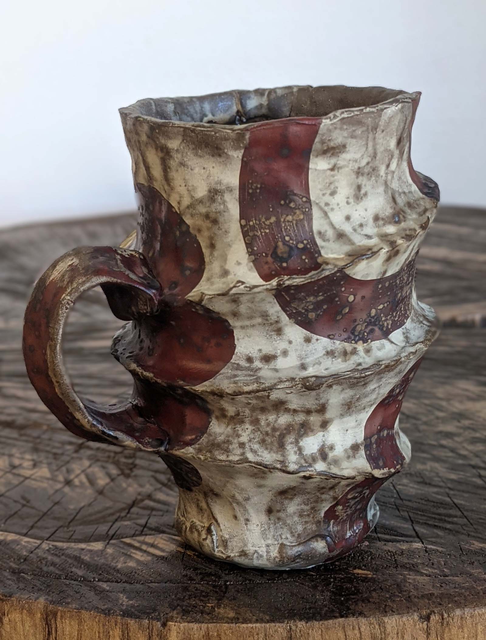 Kate Marotz, Stone Gray mug, 5.25 in. (13 cm) in height, pinched stoneware, terra sigillata, glaze, fired to cone 4 in an electric kiln