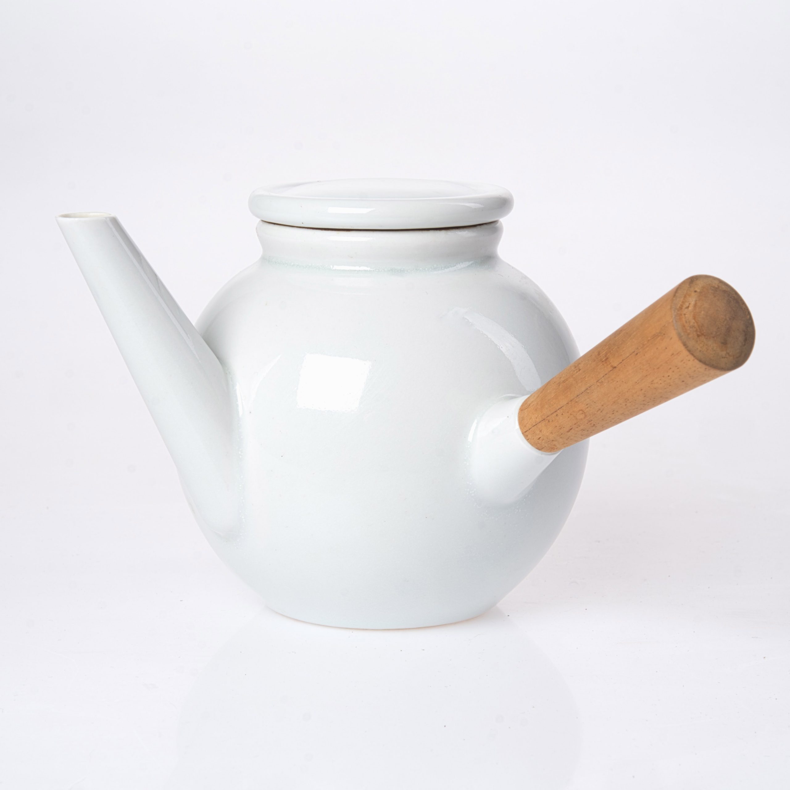 Ulla Sonne, The Geometric Teapot, 4 1/2 in. (12 cm) in height, porcelain, clear glaze, fired to 2300°F (1260°C), Mahogany